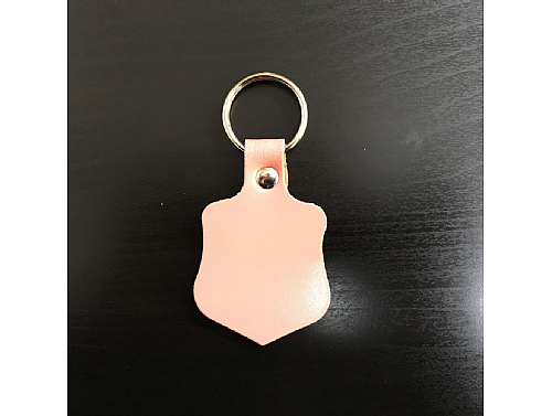 Peach Gloss - Real Leather Key Fob - Shield